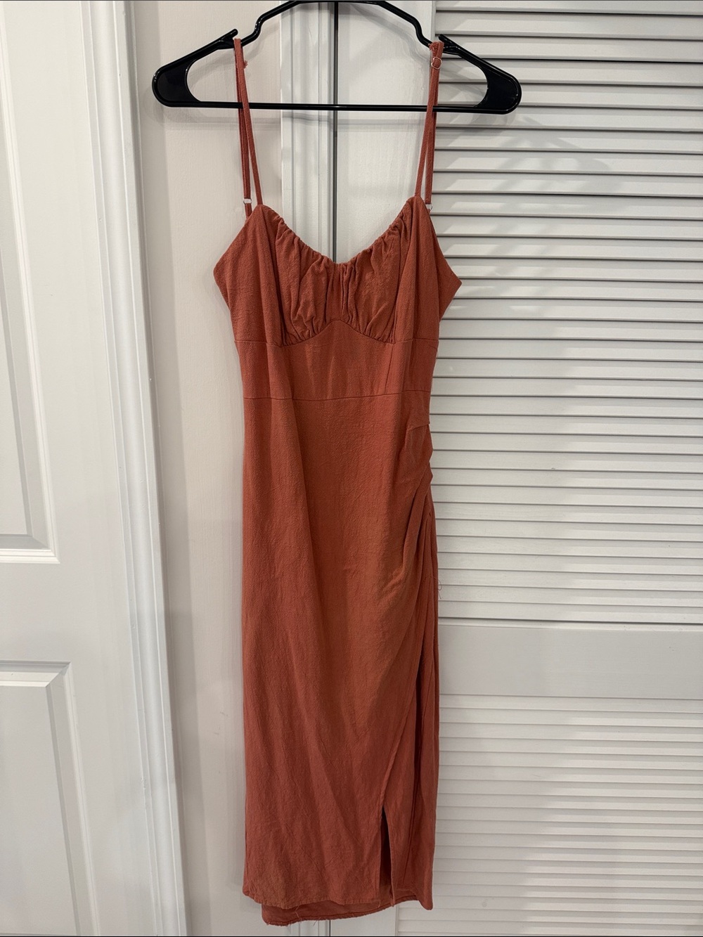 Nanamacs Spaghetti Strap Terracotta Midi Dress